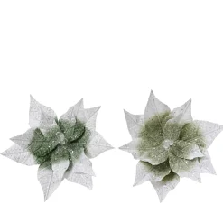 Decoris Kerstornament Poinsettia Polyesterfluweel op Clip - 28x28x16cm