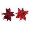 Decoris Kerstornament Poinsettia Polyester - 24x24x7cm