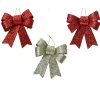 Decoris Kerstornament Strik Plastic Glans - 11,5x10,5x2,5cm