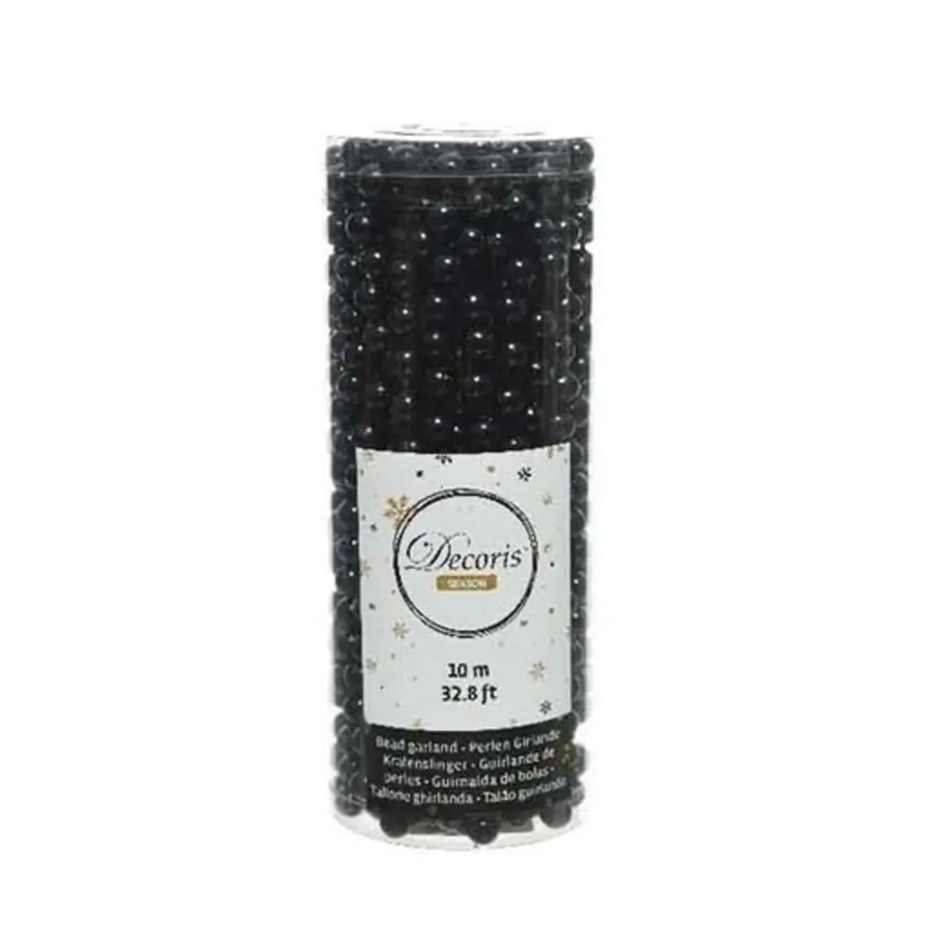 Decoris Kerstslinger - Kralen - Zwart - 10 Meter