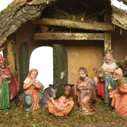 Decoris Kerststal - 8 Figuren - 27 X 17 X 26 Cm
