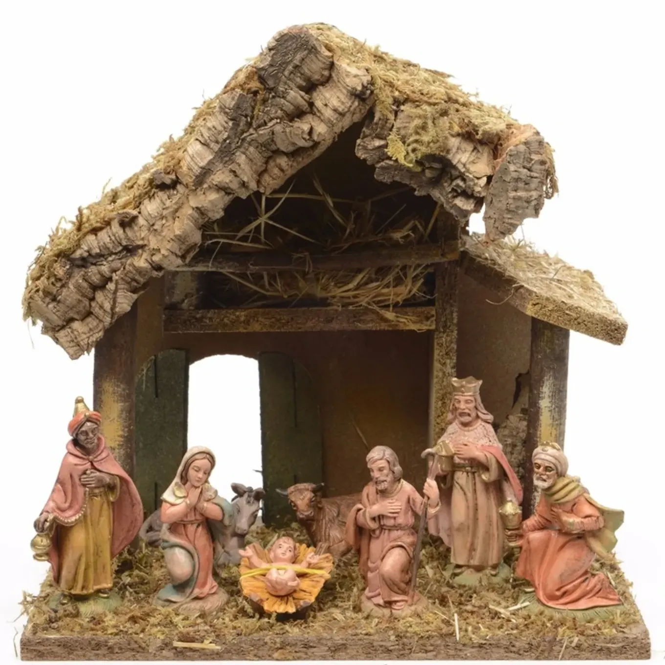 Decoris Kerststal - 8 Figuren - 27 X 17 X 26 Cm