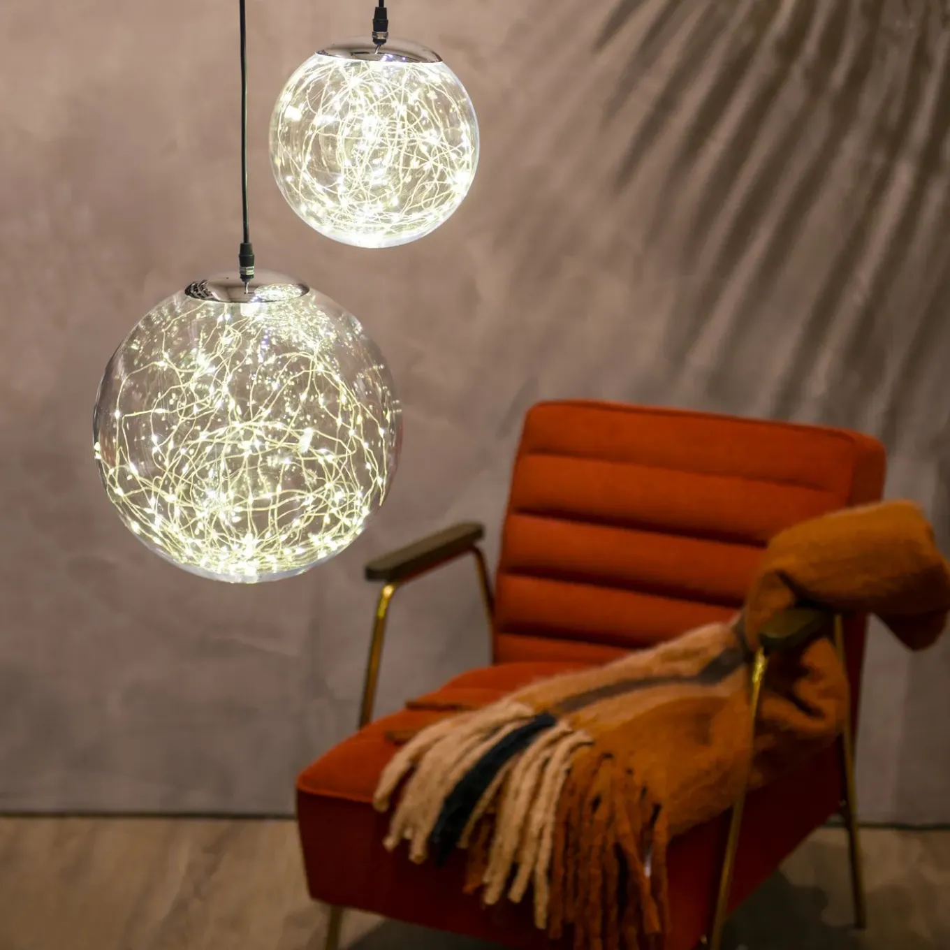 Decoris Micro LED Bal Plastic Transparant Warm Wit - 140 LED's - Warm Wit - 32cm - Binnen & Buiten