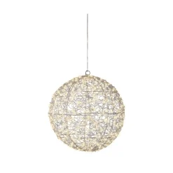 Decoris Micro LED Bol Zilver Lichtsnoer - 600 LED's - Warm Wit - 38cm - Binnen & Buiten
