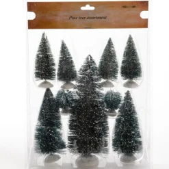 Decoris Miniatuur Boompjes - 9x St - Groen
