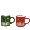 Decoris mok met kerstdesign - Multicolor - H 8,6cm