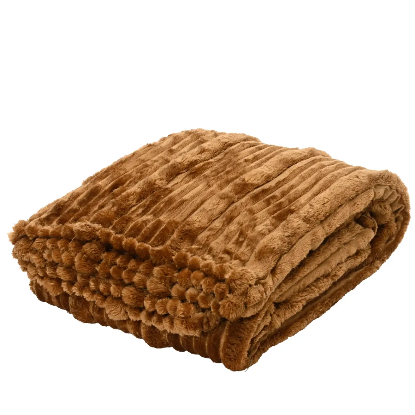 Decoris Season Decorations Plaid Gestreepte - Polyester - Bruin - 130x170cm