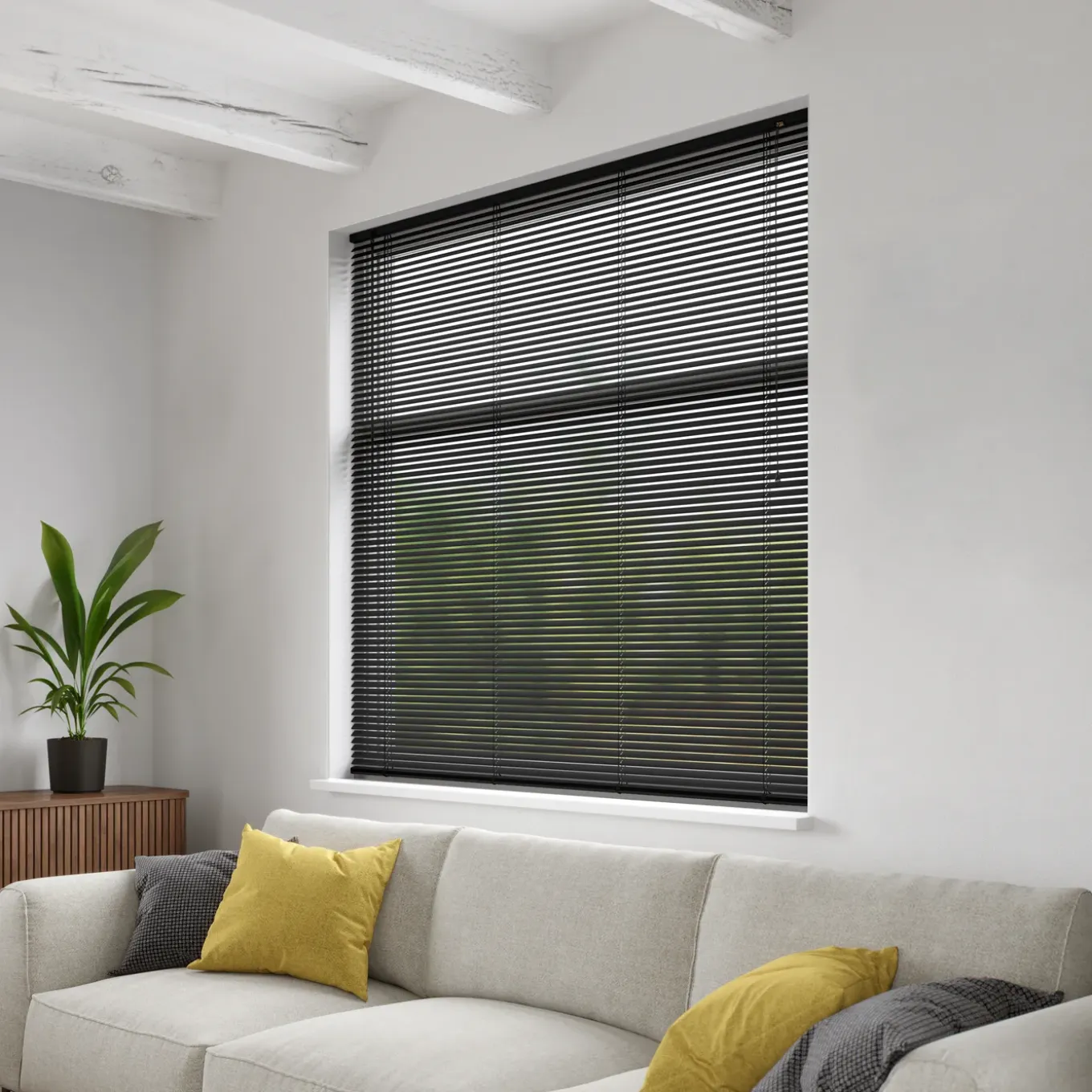 Decosol jaloezie horizontaal aluminium zwart 25mm 80x130cm