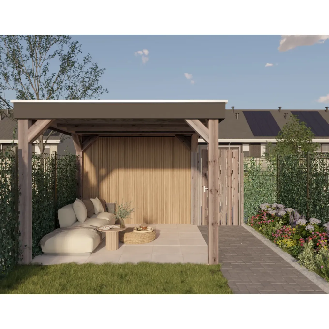 Decowall Outdoor lattenwand - Karamel - 238x14cm - 21mm - 5 stuks
