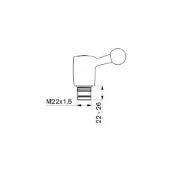 Delabie - Zelfsluitende Urinoirkraan - 1/4 Slag - Schroefdraad 23x150 Mm
