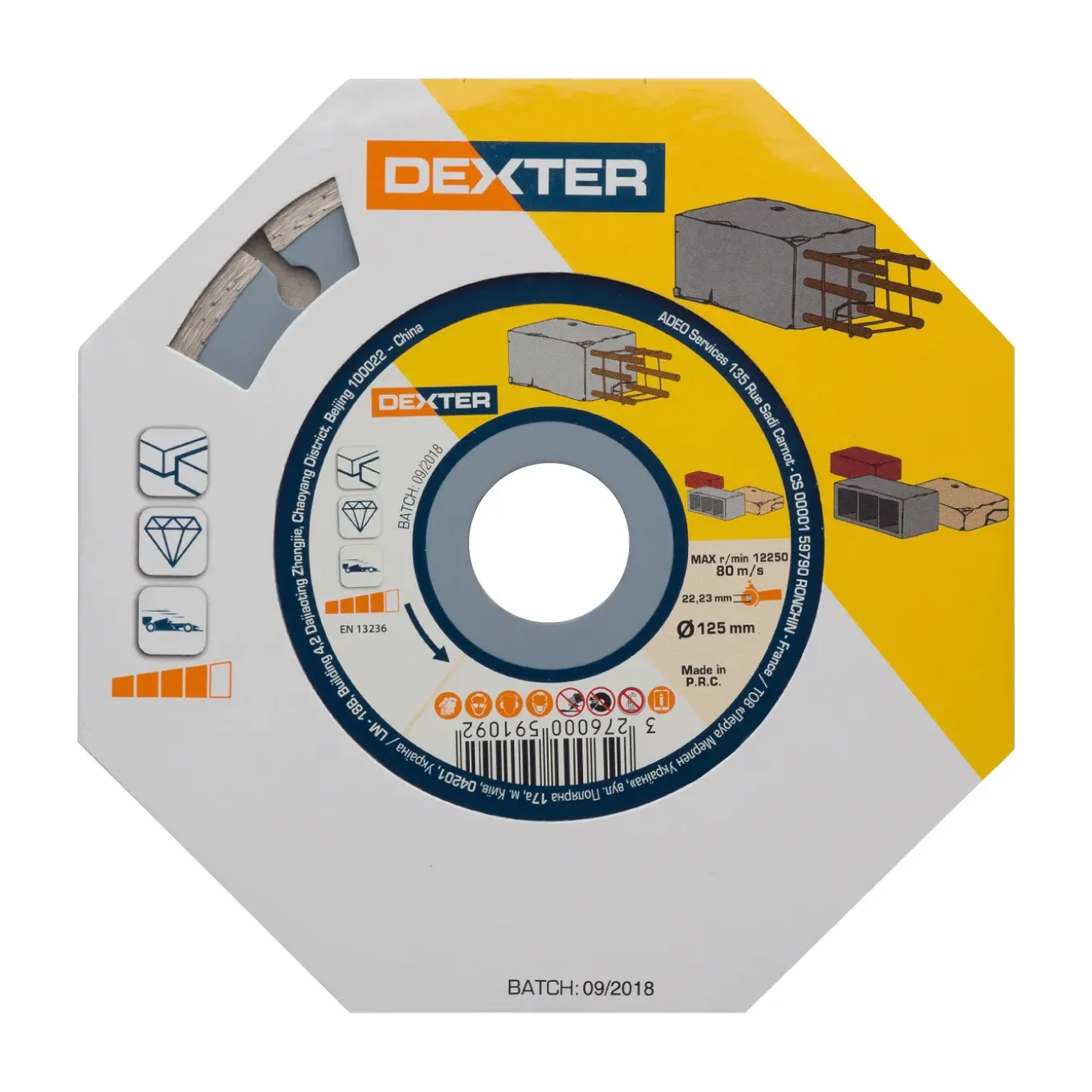Dexter Diamantschijf - Beton En Baksteen - 125x22,2mm