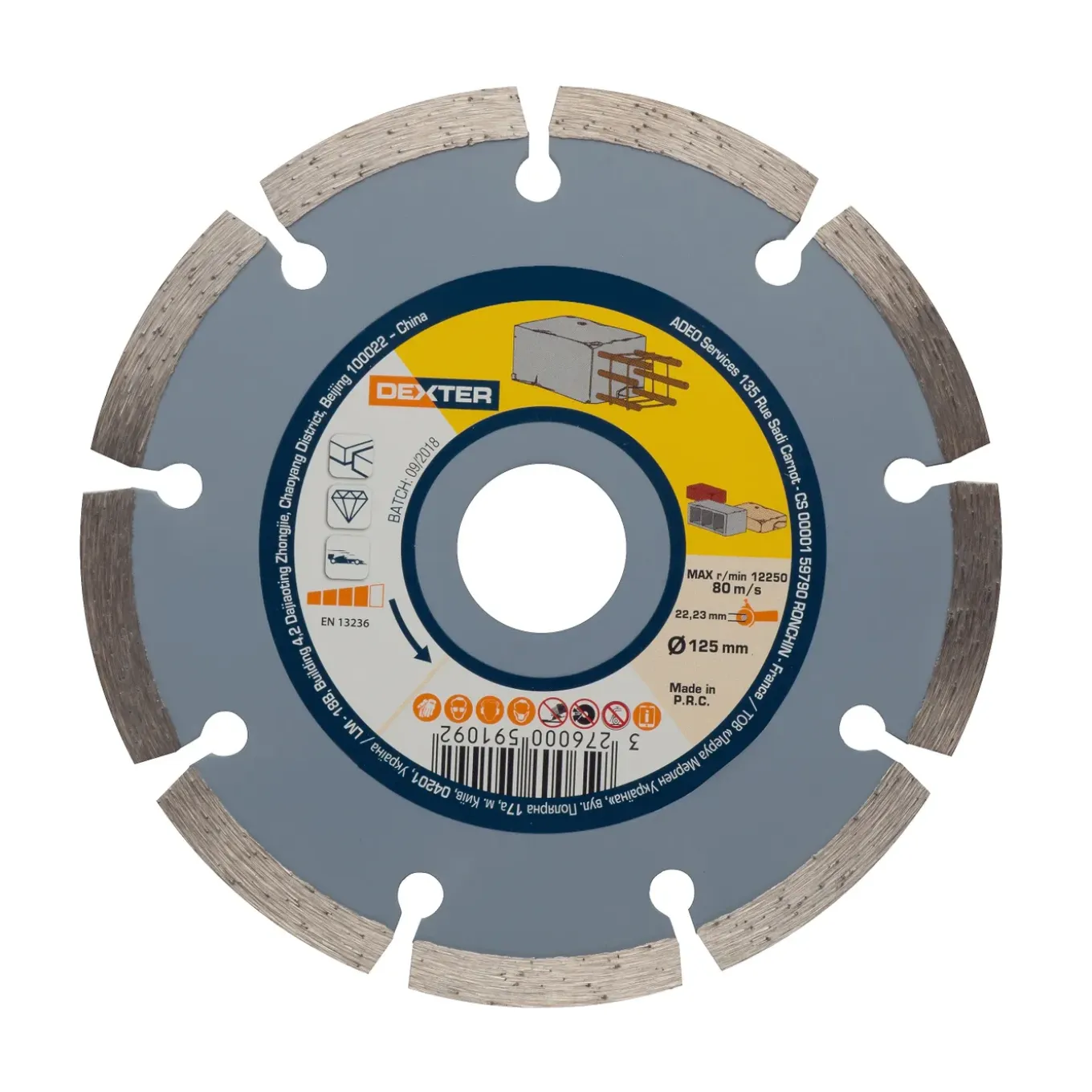 Dexter Diamantschijf - Beton En Baksteen - 125x22,2mm