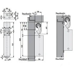 DICTATOR deuropvanger type 1400 haak 1014 20 N glans verchroomd