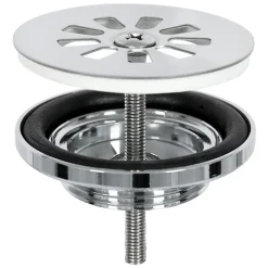 Differnz Afvoerplug Mix & Match Free-flow - Messing - Zonder overloop - Chroom - 65mm