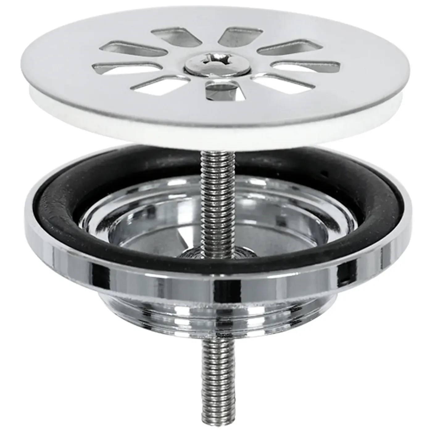 Differnz Afvoerplug Mix & Match Free-flow - Messing - Zonder overloop - Chroom - 65mm