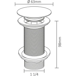 Differnz Afvoerplug Mix&Match Clic-clac - Messing - Zonder overloop - Zwart - 63mm