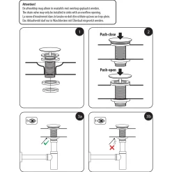 Differnz Afvoerplug Mix&Match Clic-clac - Messing - Zonder overloop - Zwart - 63mm