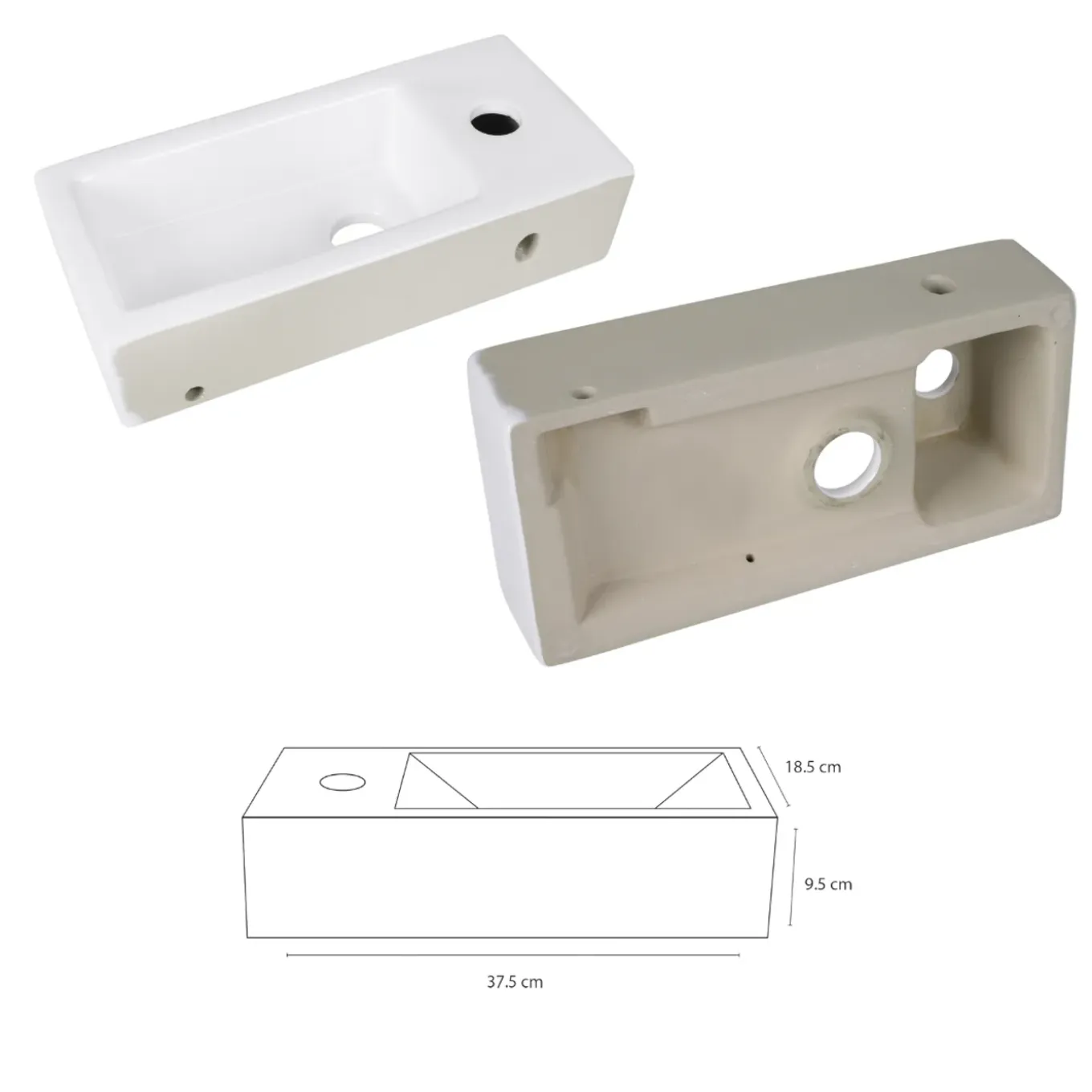 Differnz Helios Fonteinset Keramiek 37 -5x18.5x9 -5cm