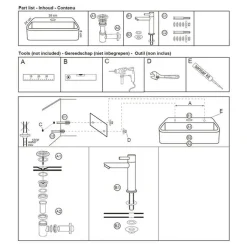 Differnz Ovale Fonteinset – Ovaal – 38x24x7 Cm – Keramiek Wit – Chromen Kraan