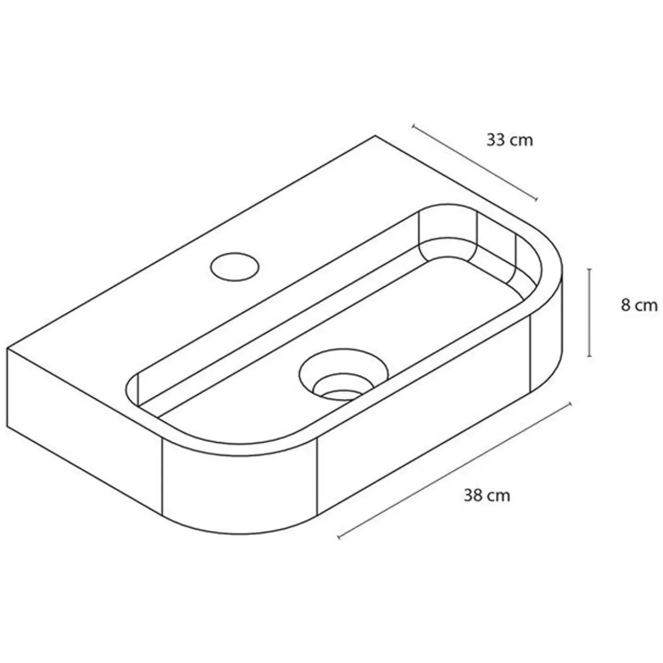 Differnz Ovale Fonteinset – Ovaal – 38x24x7 Cm – Keramiek Wit – Chromen Kraan