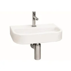 Differnz Ovale Fonteinset – Ovaal – 38x24x7 Cm – Keramiek Wit – Chromen Kraan