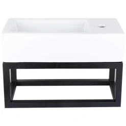 Differnz Ravo Fontein - 38.5x18.5x9.5cm - 1 Kraangat Rechts - Keramiek Wit
