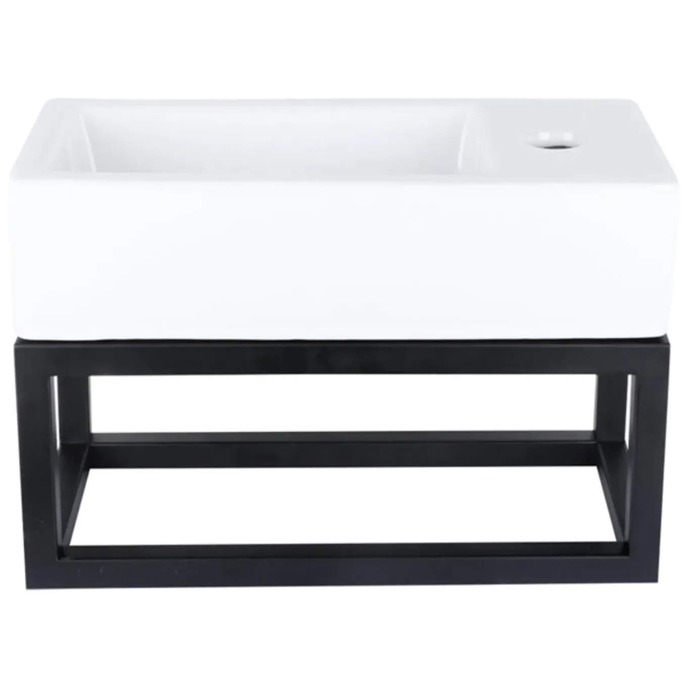 Differnz Ravo Fontein - 38.5x18.5x9.5cm - 1 Kraangat Rechts - Keramiek Wit