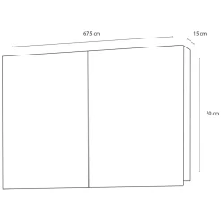 Differnz spiegelkast Brida 50x67,5x15 cm wit