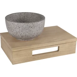 Differnz wastafelblad hout 40x25x10cm eiken