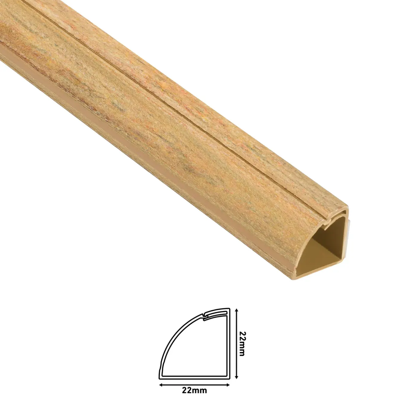 D-Line kabelgoot zelfklevend kwartrond 22x22mm 2m premium hout optiek