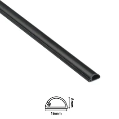 D_LINE D-Line zelfklevende kabelgoot halfrond 16x8mm 2m zwart
