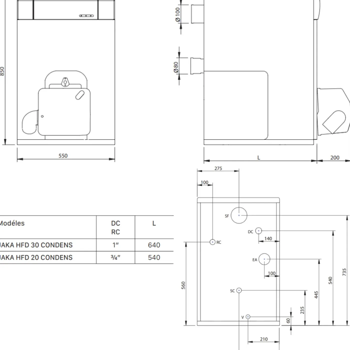 DOMUSA - Stookolieketel - Jaka 30 Hfd Condens - Wit - 850 X 550 X 840 Mm - 28.7 Kw