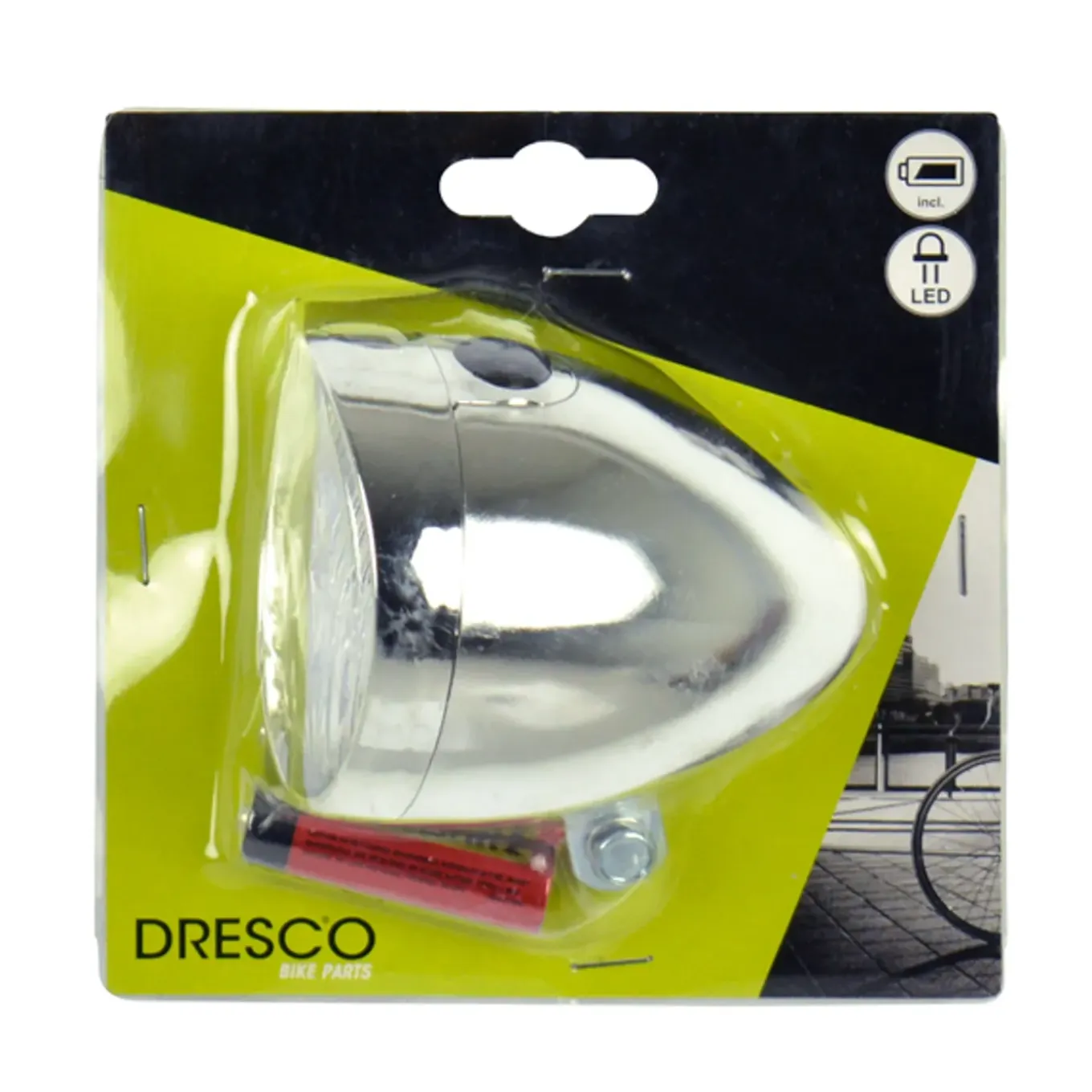 Dresco koplamp klassiek chroom LED