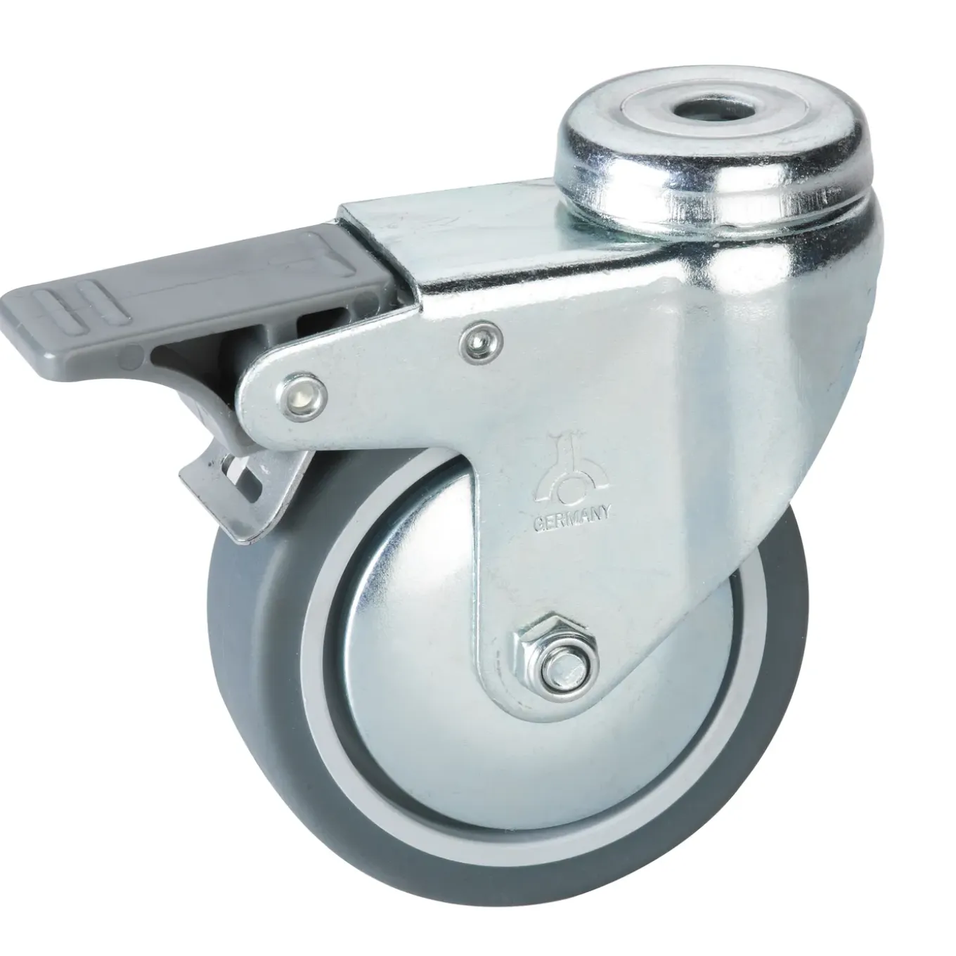 Dörner Helmer Meubelwiel Met Rem - Met Centrale Bevestiging - Kunststof - Met Gat - diam. 25mm