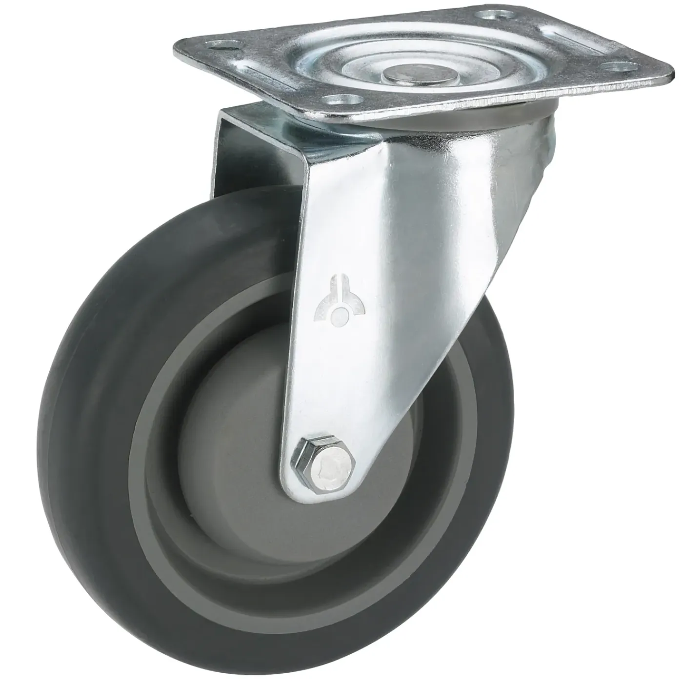 Dorner Helmer Dörner Helmer Zwaar Transportwiel - Stil - Rubber - Met plaat - diam. 100mm