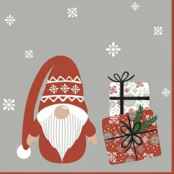 Duni Kerst Thema Servetten - 20x St - 33 X 33 Cm - Gnoom/kerstman