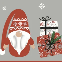 Duni Kerst Thema Servetten - 20x St - 33 X 33 Cm - Gnoom/kerstman