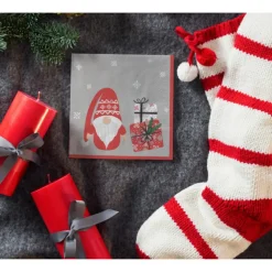 Duni Kerst Thema Servetten - 20x St - 33 X 33 Cm - Gnoom/kerstman