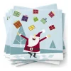 Duni Kerst Thema Servetten - 20x St - 33 Cm - Blauw Met Kerstman