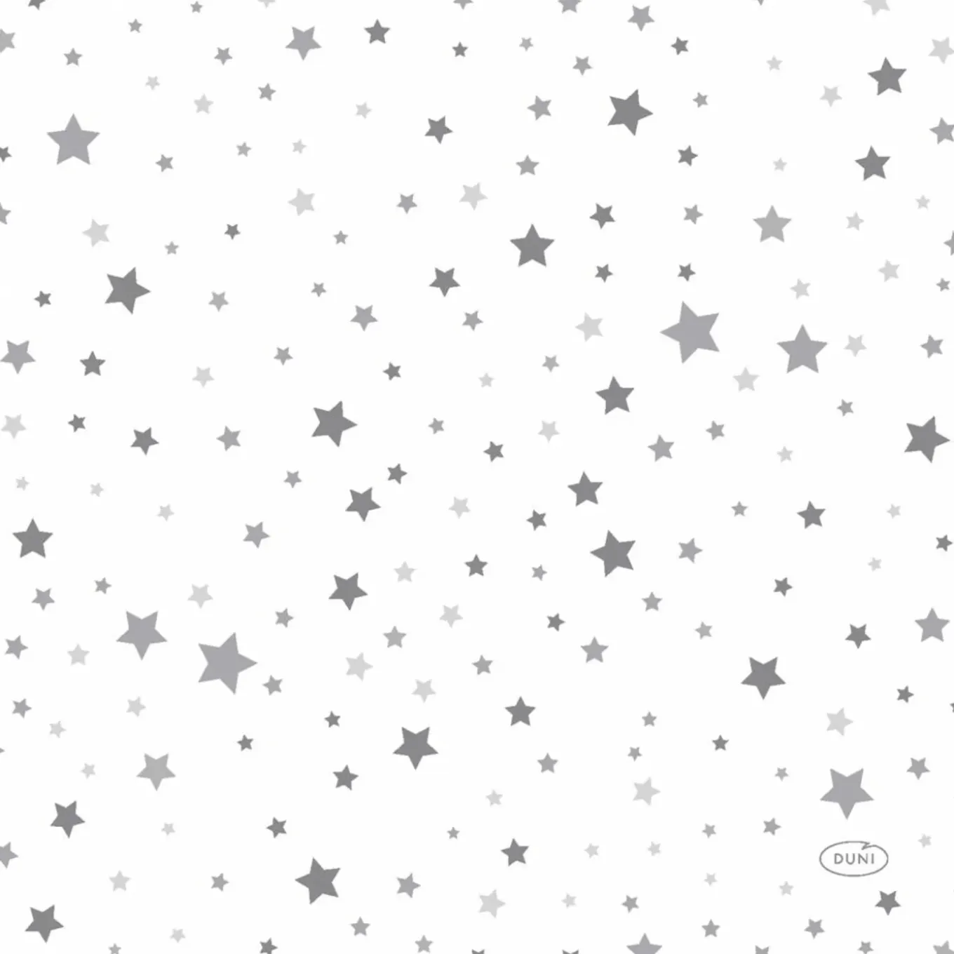 Duni Kerst Thema Servetten - 20x - 33 X 33 Cm - Wit Met Sterren