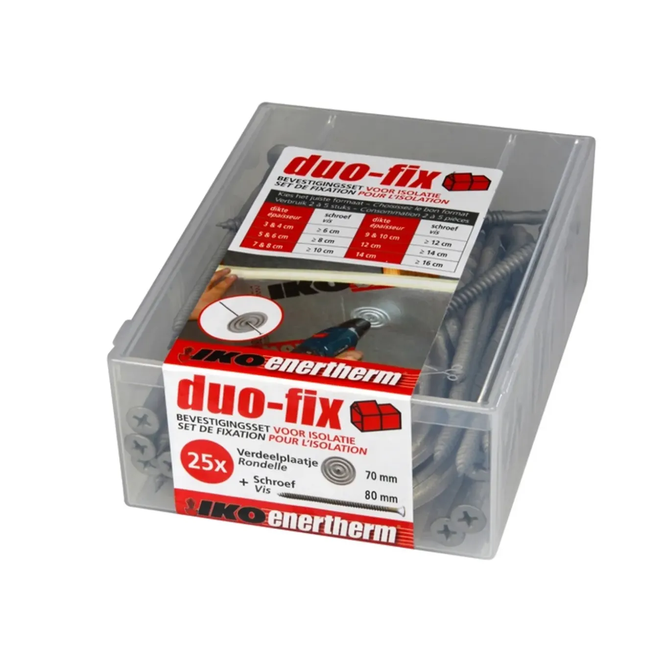Duo-Fix bevestigingsset IKO isolatieplaten - Metaal - 4,8mm - 8cm