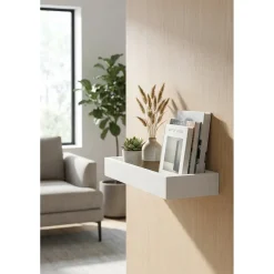 Duraline moderne verdiepte wandplank wit 9003 60x4x15cm
