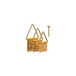 Duraline Ophangset voor lijst PHS S/12 klapogen+nagels - voor houten kader - messing - 12 stuks