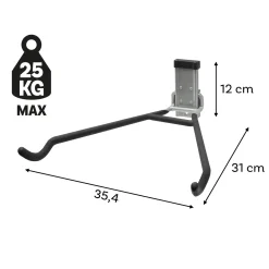 Duraline Track haak voor fiets mat zilver