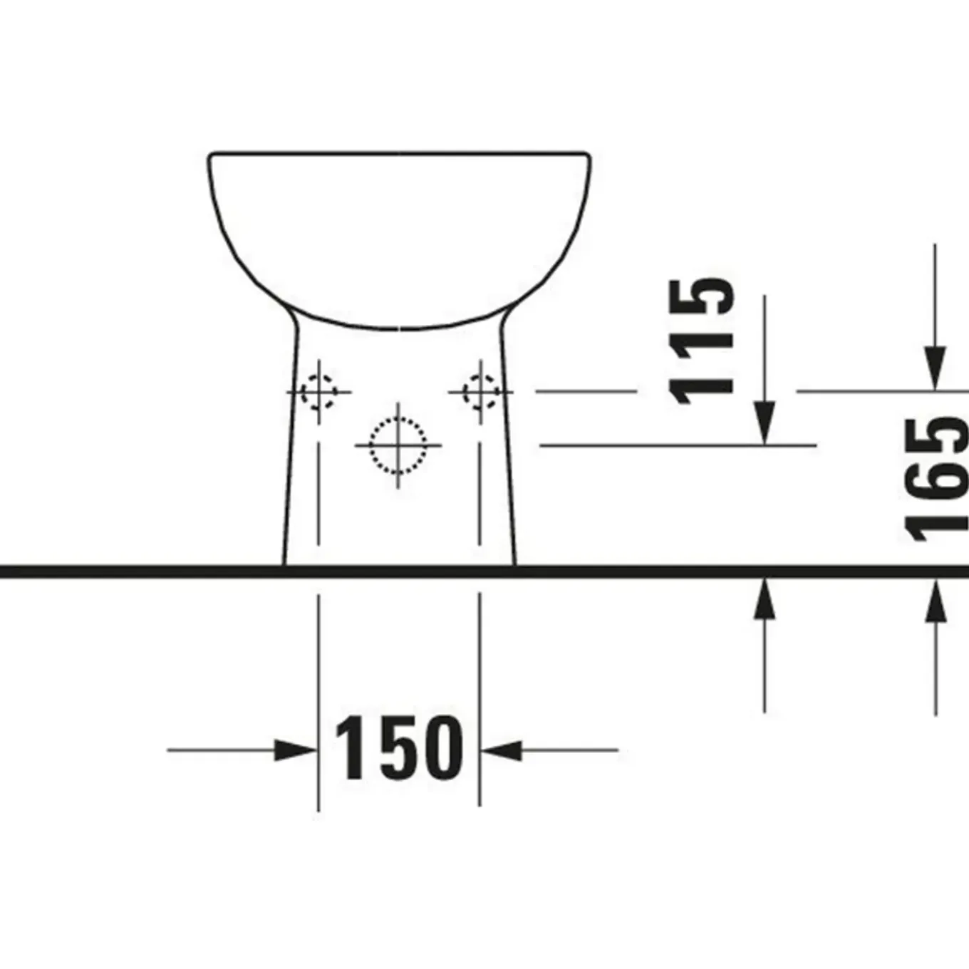 Duravit D-code Staand Bidet - 540mm - 1 Kraangat - Met Overloop - Glans Wit