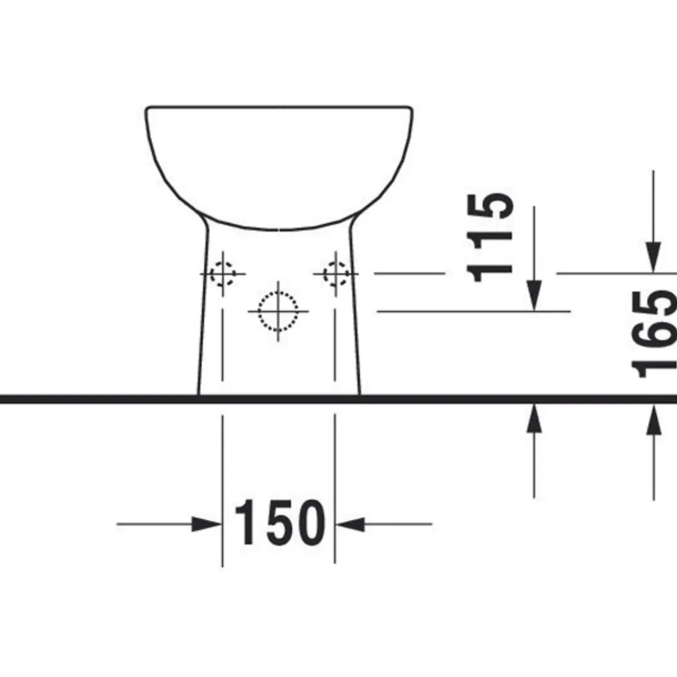 Duravit D-code Staand Bidet - 540mm - 1 Kraangat - Met Overloop - Glans Wit