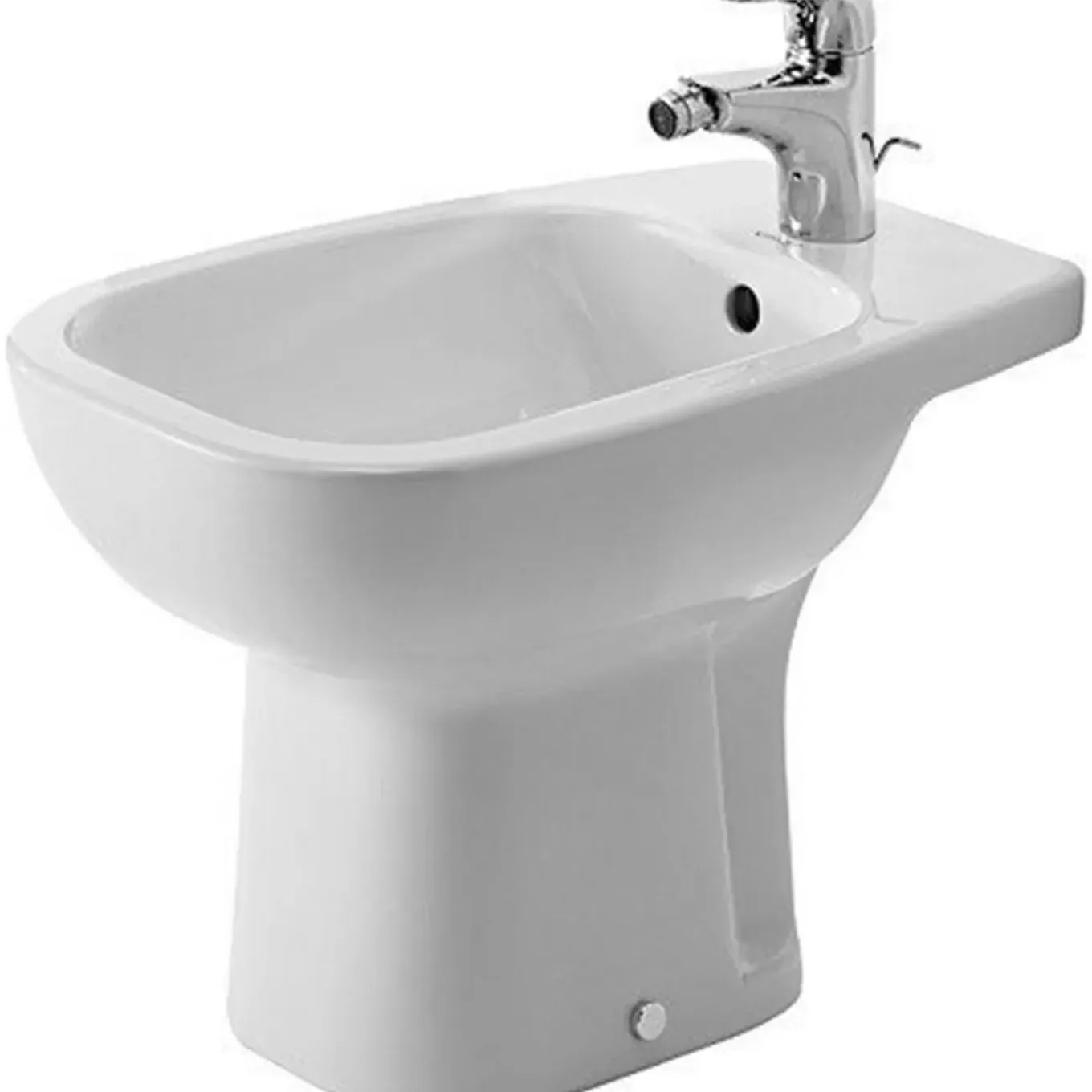 Duravit D-code Staand Bidet - 540mm - 1 Kraangat - Met Overloop - Glans Wit
