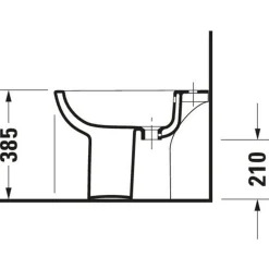 Duravit D-code Staand Bidet - 540mm - 1 Kraangat - Met Overloop - Glans Wit