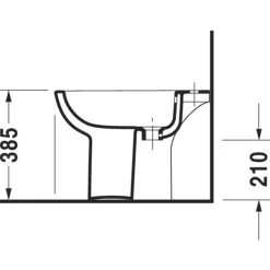 Duravit D-code Staand Bidet - 540mm - 1 Kraangat - Met Overloop - Glans Wit