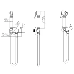 Dutchline Bidet Handdoucheset - Knijphendel - Mat Zwart